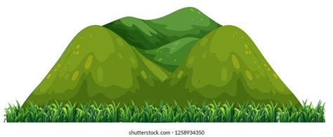 Isolated Green Mountain On White Background Stock Vector (Royalty Free) 1258934350 | Shutterstock