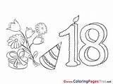 Happy 18th Birthday Coloring Page Pages sketch template