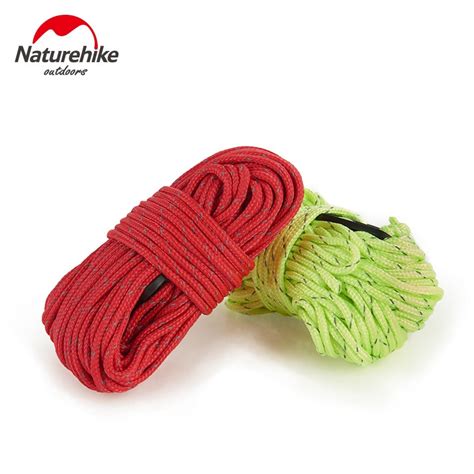 Naturehike 4*4m Reflective Tent Rope Windproof Rope Guy Line Awning Put a Noose With Adjustable ...