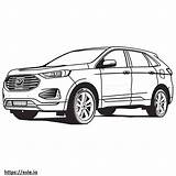 Ford Edge AWD 2024 coloring Page sketch template