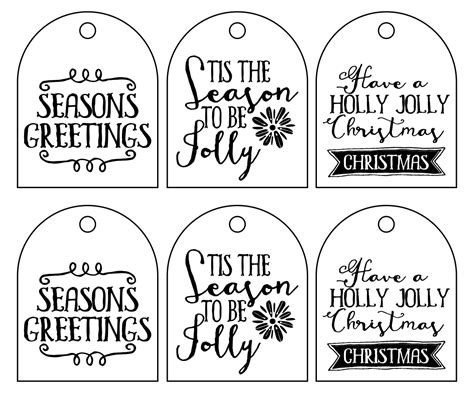 Christmas Tags Black - 8 Free PDF Printables | Printablee