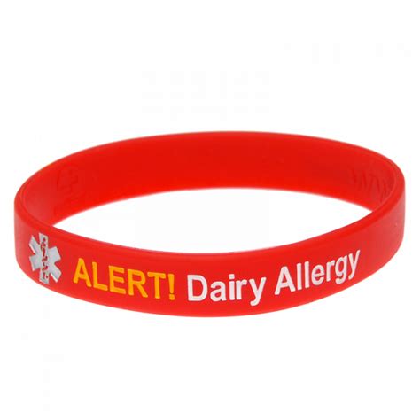 Mediband Dairy Food Allergy Alert Medical ID Silicone Bracelet