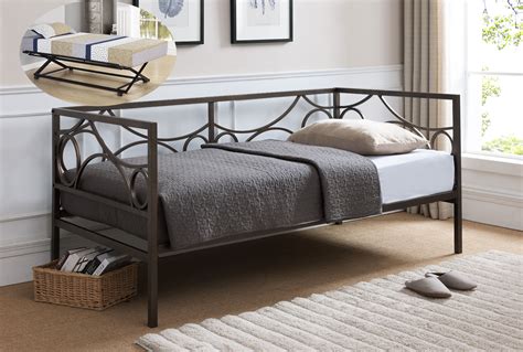 Metal Daybed With Trundle / Homelegance adalie tuxedo twin size fabric ...