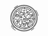 Cheesy Pizza Coloring Page  sketch template