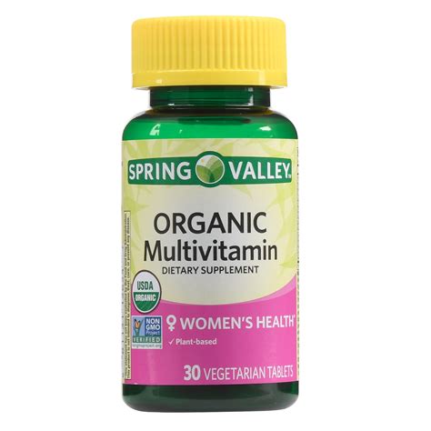 Spring Valley Women's Organic Multivitamin Vegetarian Tablets, 30 Ct ...