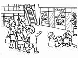 Vector Illustration Of A Family Walking Around In The Super Market  sketch template