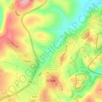 Efrat topographic map, elevation, terrain