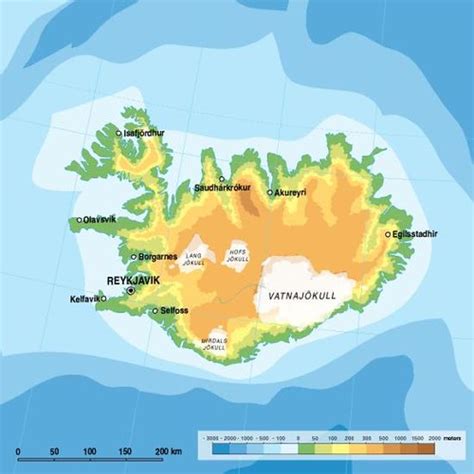 Iceland, topographic map | GRID-Arendal