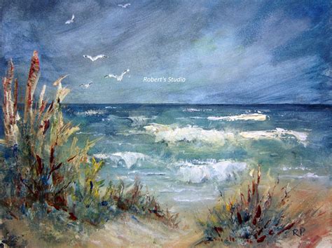 Print Of Original Beach Painting landscape artwork