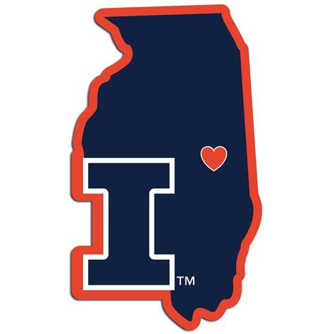 Illinois Fighting Illini Decal Home State Pride Style (With images ...