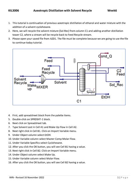 Azeotropic Distillation 2 - This tutorial is continuation of previous azeotropic distillation of ...