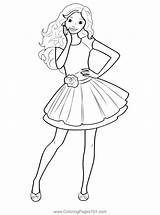 Nice Barbie Coloring Page For Kids  Free Printable sketch template