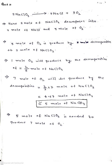 [Solved] Sodium chlorate decomposes into sodium chloride and oxygen gas as... | Course Hero