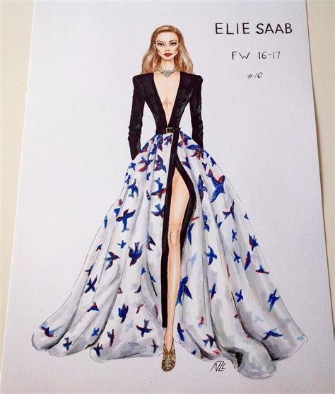 #nataliazorinliu #fashion #fashionillustration #eliesaab #luxury #de ...