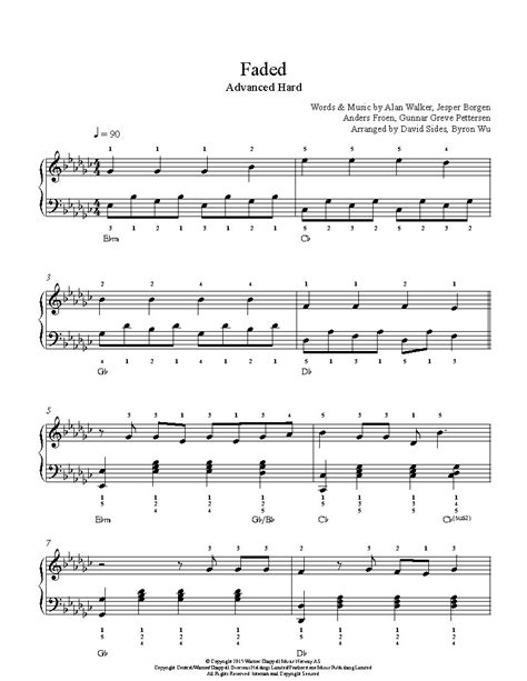 Faded by Alan Walker Piano Sheet Music | Advanced Level | Sheet music, Piano sheet music, Piano ...