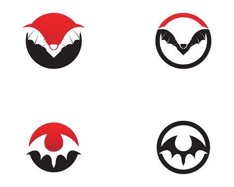 Bat black logo template white background icons app 578981 Vector Art at ...