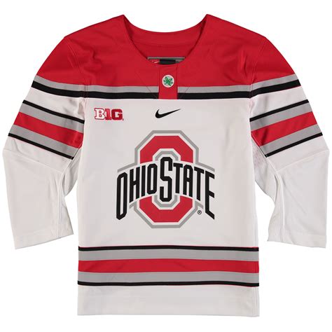 Nike Ohio State Buckeyes Youth White Hockey Jersey