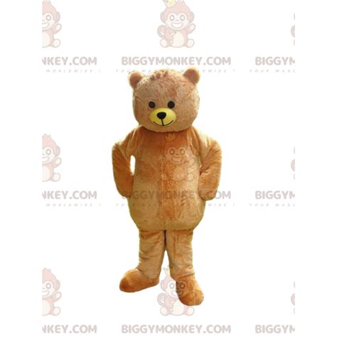 Beige teddy bear BIGGYMONKEY™ mascot costume Sizes L (175-180CM)