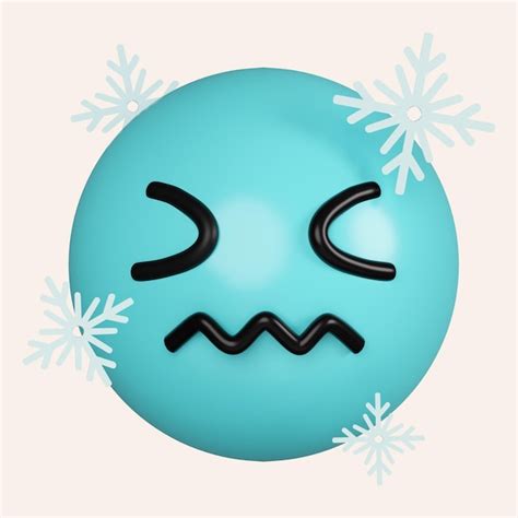 Premium PSD | 3d cold frozen emoji with ice on face icon isolated on gray background 3d ...