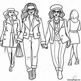 Trendy Fashionista Coloring Page  Pagescom sketch template