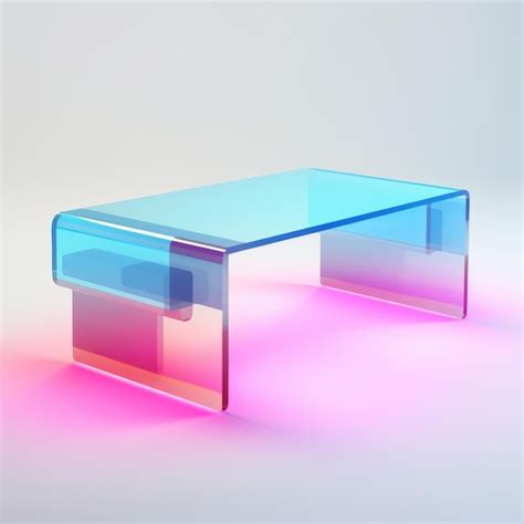 Premium Photo | Luminous Sfumato Glass Table Design With Bauhaus Influence