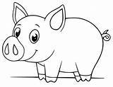 Printable Baby Pig sketch template