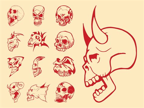 Scary Skulls Set Vector Art & Graphics | freevector.com