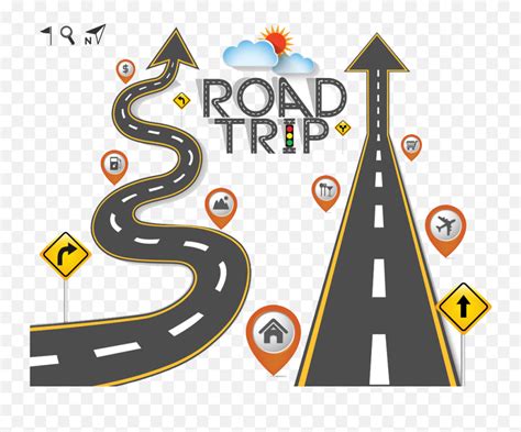 Maps Clipart Road Trip - Travel Road Trip Clip Art Png,Winding Road ...