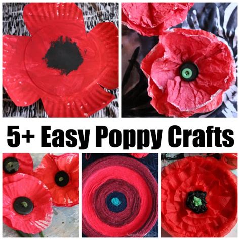 Easy Poppy Crafts for Veterans Day and Remembrance Day - Happy Hooligans