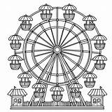 Ferris Wheel In Theme Park 🎡🏞️ Coloring Page sketch template