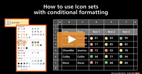 How to use Icon sets with conditional formatting (video) | Exceljet