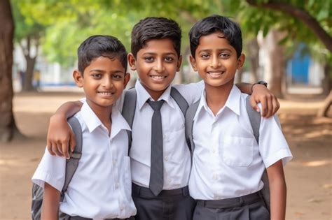 Premium Photo | Indian school friends group standing together at school