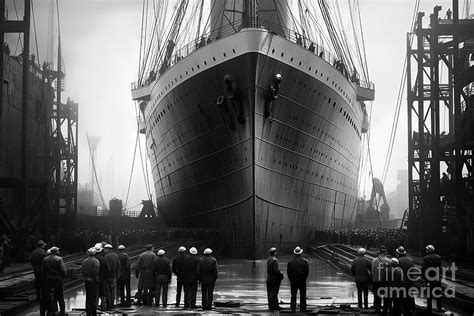 Titanic in construction site vintage photo Digital Art by Benny Marty ...