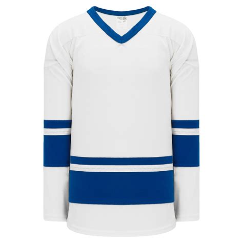 H6400-207 White/Royal League Style Blank Hockey Jerseys – BlankHockeyJerseys.com