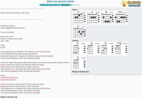 Hợp âm: When Two Worlds Collide - cảm âm, tab guitar, ukulele - lời bài ...