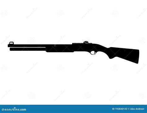 Shotgun Black Silhouette Vector Illustration | CartoonDealer.com #28821821