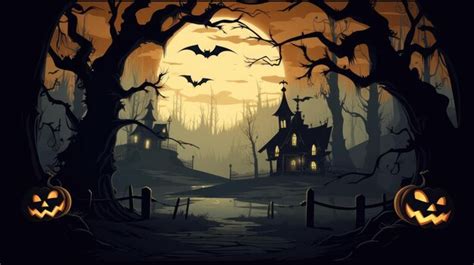 Premium AI Image | Creepy and atmospheric Halloween forest wallpaper ...