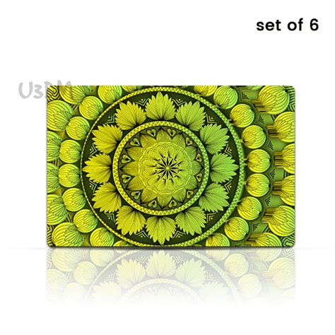 Buy Ultra Mandala Art 3D Lenticular Heat Resistant Non Slip Dining Table Mat Gift Set of 6 Online