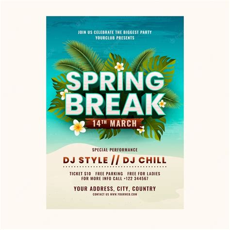 Free Vector | Gradient spring break vertical poster template