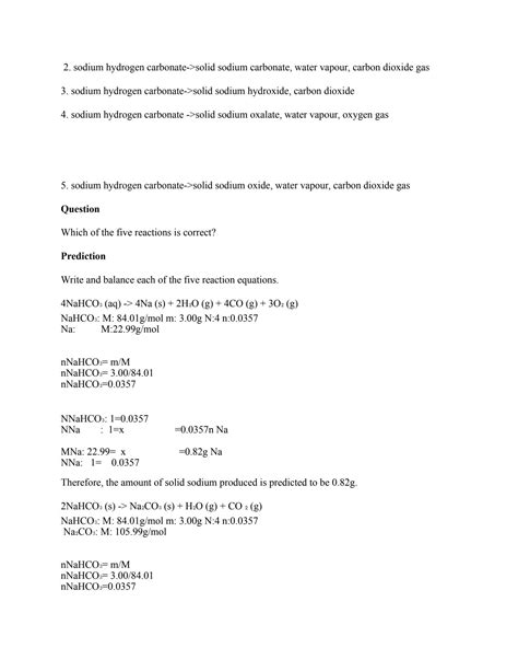 SOLUTION: Quantitative analysis of sodium hydrogen carbonate decomposition lab - Studypool