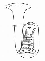 Kleurplaat Muziekinstrumenten Trombone Malvorlage Kleurplaten Cor  sketch template