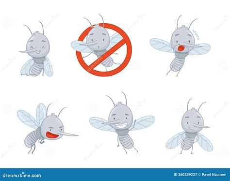 Cute Funny Mosquitoes Characters in Everyday Activities Set. Funny Parasitic Insects, Mosquito ...