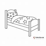Bed Coloring Page sketch template