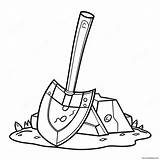 Minecraft Shovel Coloring Page 68294 54079 sketch template