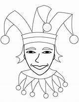 Jester Face coloring Page  ColouringPages sketch template