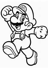Mario Jumping Coloring Page Pages sketch template