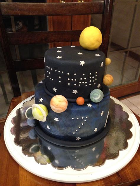 Galaxy planets birthday cake (with hidden planets inside) | Toddler birthday cakes, Planets ...