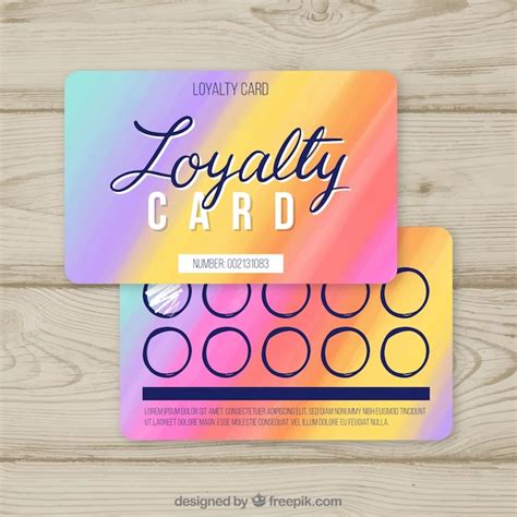 Modern loyalty card template with colorful style | Free Vector