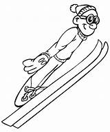 Skiing Coloring Page  Home sketch template