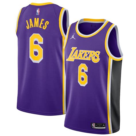 Men's Jordan Brand LeBron James Purple Los Angeles Lakers 2020/21 Swingman - Jersey - Statement ...